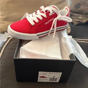 Tommy Hilfiger Kids' Red Canvas Sneakers